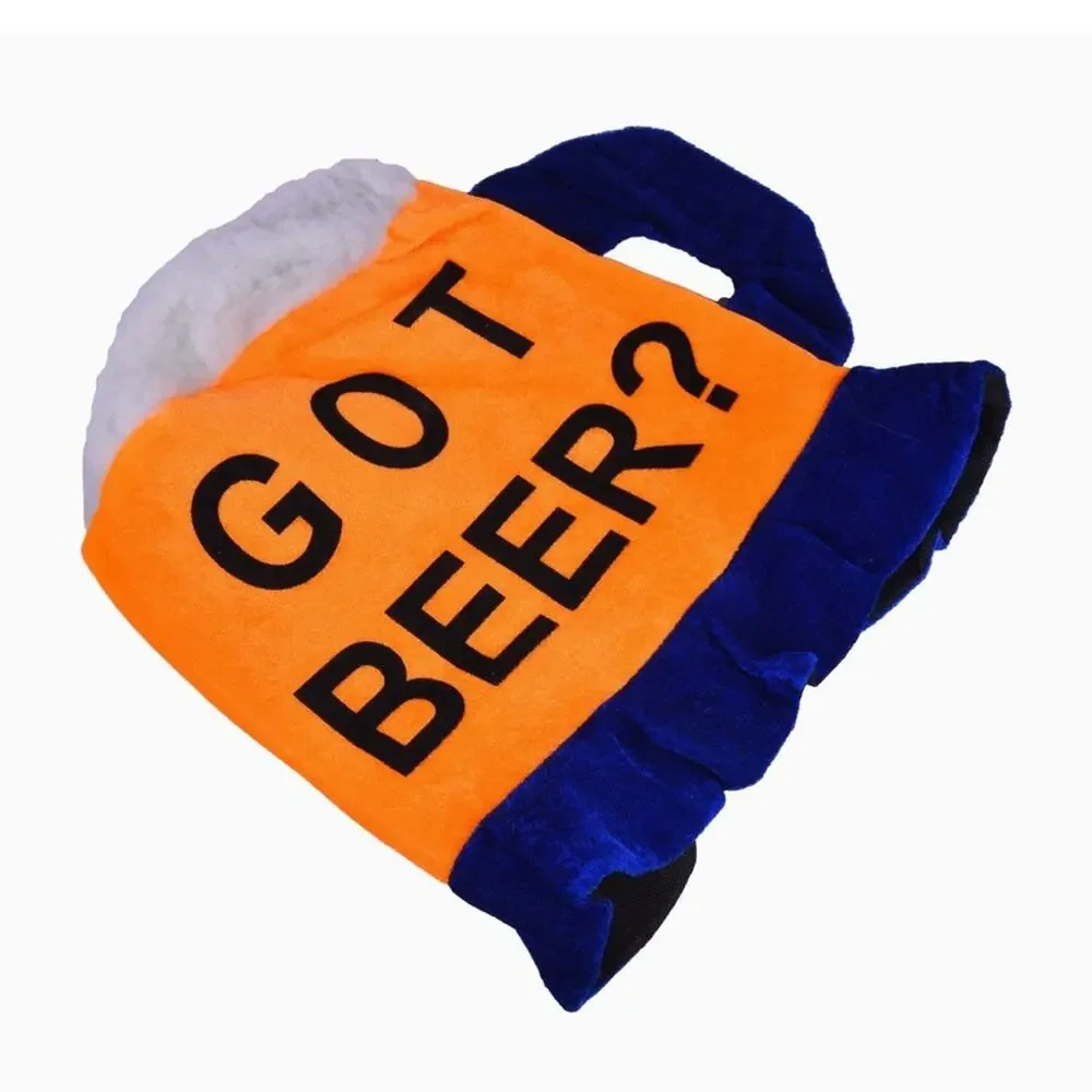 Beer Mug Party Hat - Yellow and Blue